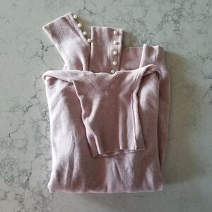 Zara fitted sweater with pearl buttons